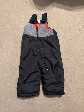 5 for $25 ZeroXposur Black and Gray Kids Snow Overalls with Red Lining